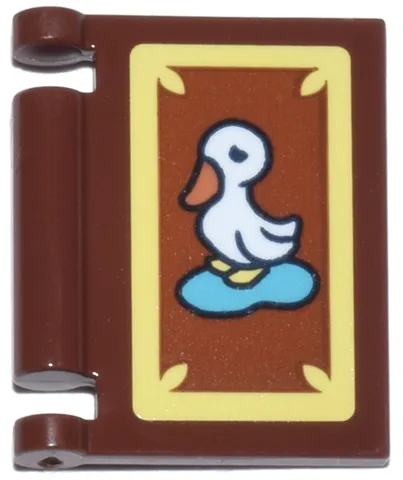 Minifigure, Utensil Book Cover with White Duckling and Bright Light Yellow Border Pattern (Sticker) - Set 43268