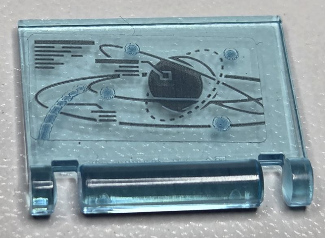 Minifigure, Utensil Book Cover with Dark Bluish Gray Planet and Moons Elliptical Orbital Paths Pattern (Sticker) - Set 76232