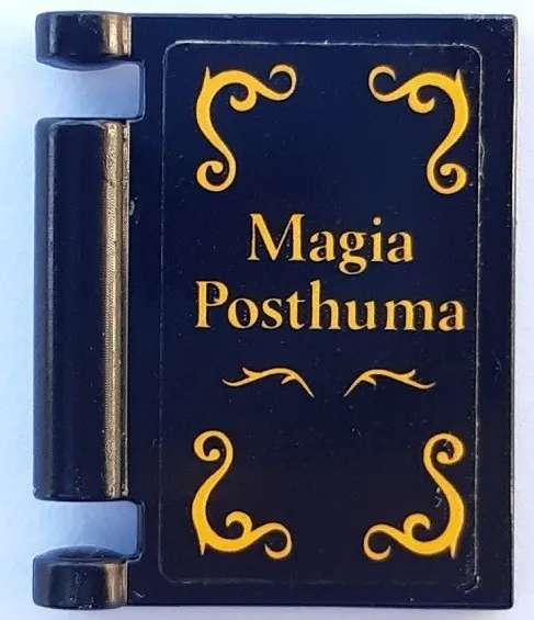 Minifigure, Utensil Book Cover with Bright Light Orange 'Magia Posthuma' and Scrollwork Pattern (Sticker) - Set 910049