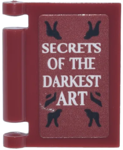 Minifigure, Utensil Book Cover with Black Cracks and White 'SECRETS OF THE DARKEST ART' Pattern (Sticker) - Set 76471