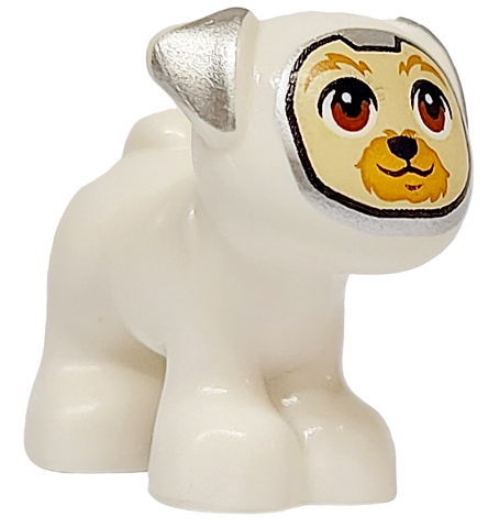 Dog, Friends Style, Pug, Standing with Medium Nougat and Tan Muzzle, Reddish Brown Eyes and Silver Ears Pattern (Apollo)