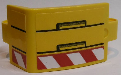 Technic, Panel Curved 3 x 5 x 3 with Black Lines and Rectangles, Red and White Danger Stripes Pattern Model Right Side (Stickers) - Set 42055