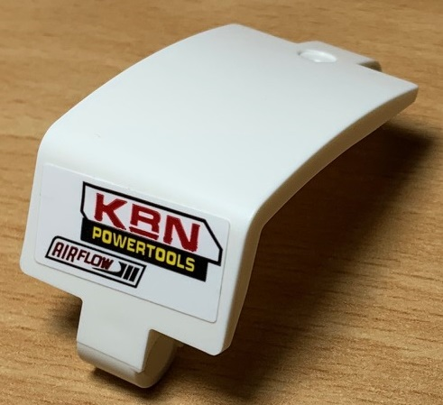 Technic, Panel Curved 3 x 5 x 3 with 'KRN POWERTOOLS' Red and Yellow Pattern Model Right Side (Sticker) - Set 42077