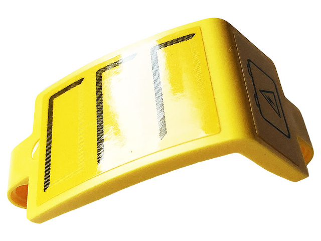 Technic, Panel Curved 3 x 5 x 3 with Gray Lines and Battery with Electricity Danger Sign Pattern Model Right Side (Sticker) - Set 42108