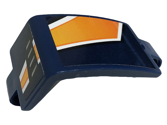 Technic, Panel Curved 3 x 5 x 3 with Black Air Vent, Orange and White Stripes Pattern Model Left Side (Stickers) - Set 42112