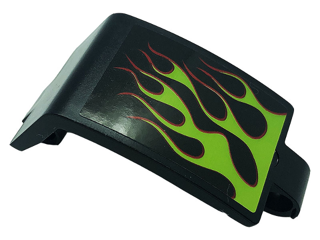 Technic, Panel Curved 3 x 5 x 3 with Lime Flames Pattern Model Left Side (Sticker) - Set 42118