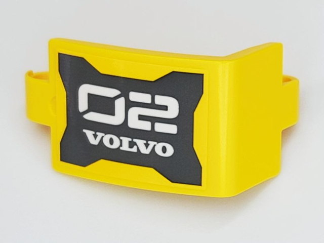 Technic, Panel Curved 3 x 5 x 3 with White '02 VOLVO' on Black Background Pattern (Sticker) - Set 42081