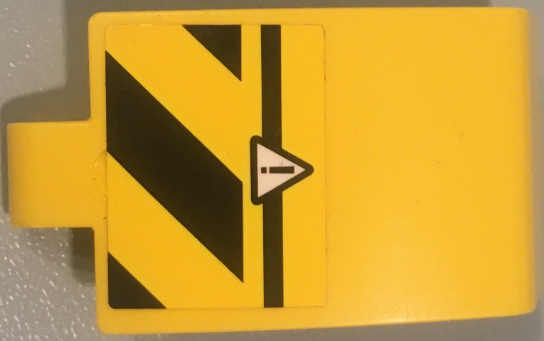 Technic, Panel Curved 3 x 5 x 3 with Exclamation Mark in Danger Triangle and Black and Yellow Danger Stripes Pattern Model Left Side (Sticker) - Set 42049