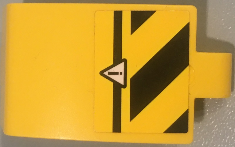 Technic, Panel Curved 3 x 5 x 3 with Exclamation Mark in Danger Triangle and Black and Yellow Danger Stripes Pattern Model Right Side (Sticker) - Set 42049