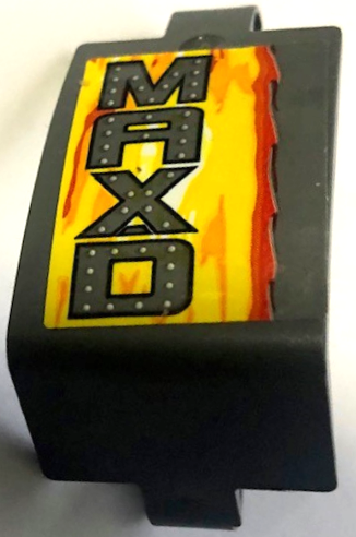 Technic, Panel Curved 3 x 5 x 3 with 'MAX-D' and Flames Pattern Model Right Side (Sticker) - Set 42119