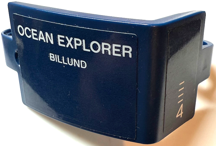 Technic, Panel Curved 3 x 5 x 3 with White Depth Lines, Number 4 and 'OCEAN EXPLORER BILLUND' Pattern Model Right Side (Stickers) - Set 42064