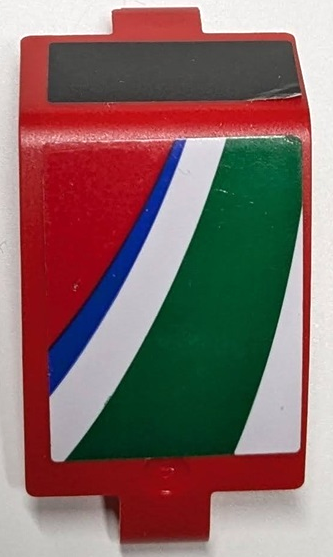 Technic, Panel Curved 3 x 5 x 3 with Blue, White and Green Stripes and Black Rectangle Pattern Model Right Side (Stickers) - Set 42125