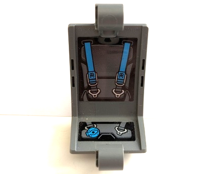 Technic, Panel Curved 3 x 5 x 3 with Dark Azure Seat Belts with Bugatti Logo and Cushion Outlines Pattern (Stickers) - Set 42162