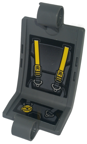 Technic, Panel Curved 3 x 5 x 3 with Yellow Seat Belts with Bugatti Logo and Cushion Outlines Pattern (Stickers) - Set 42151