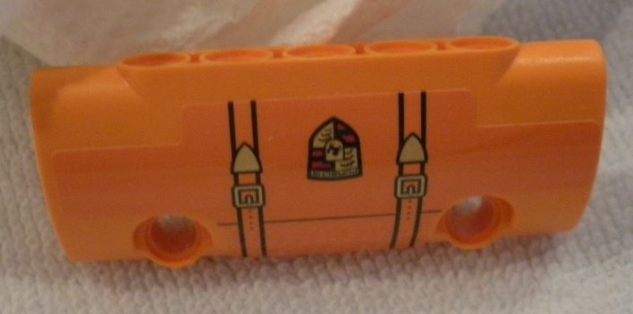 Technic, Panel Curved 7 x 3 with 2 Pin Holes through Panel Surface with Porsche Logo, Straps and Buckles Pattern (Sticker) - Set 42056