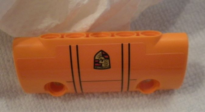 Technic, Panel Curved 7 x 3 with 2 Pin Holes through Panel Surface with Porsche Logo and Black Lines Pattern (Sticker) - Set 42056