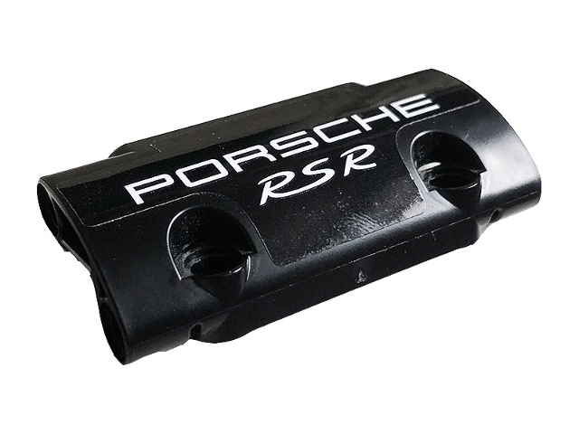 Technic, Panel Curved 7 x 3 with 2 Pin Holes through Panel Surface with White 'PORSCHE' and 'RSR' on Black Background Pattern (Sticker) - Set 42096