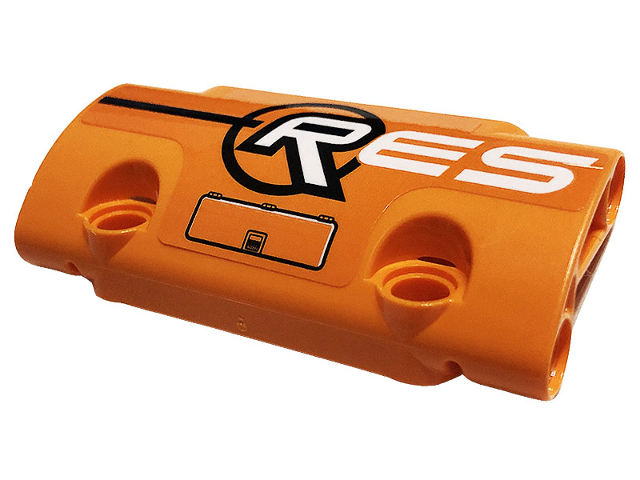 Technic, Panel Curved 7 x 3 with 2 Pin Holes through Panel Surface with White 'RES', Black Line, Circle and Hatch Pattern (Sticker) - Set 42120