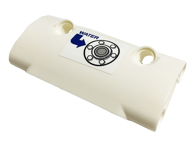 Technic, Panel Curved 7 x 3 with 2 Pin Holes through Panel Surface with Tank Filler Cap, Blue 'WATER' and Arrow Pattern (Sticker) - Set 42112