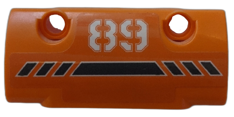 Technic, Panel Curved 7 x 3 with 2 Pin Holes through Panel Surface with White '89' and Black Stripes Pattern (Sticker) - Set 42076