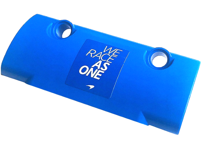 Technic, Panel Curved 7 x 3 with 2 Pin Holes through Panel Surface with White 'WE RACE AS ONE' and McLaren Logo Pattern (Sticker) - Set 42141