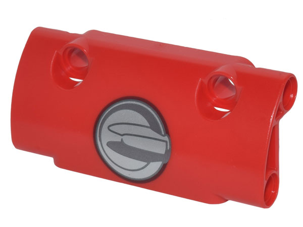 Technic, Panel Curved 7 x 3 with 2 Pin Holes through Panel Surface with Silver and Black Circle Tank Cap Pattern