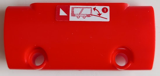 Technic, Panel Curved 7 x 3 with 2 Pin Holes through Panel Surface with Double Arrow, Trailer, White Triangle and Number 1 in Circle Pattern Model Left Side (Sticker) - Set 42098