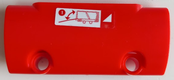 Technic, Panel Curved 7 x 3 with 2 Pin Holes through Panel Surface with Double Arrow, Trailer, White Triangle and Number 1 in Circle Pattern Model Right Side (Sticker) - Set 42098