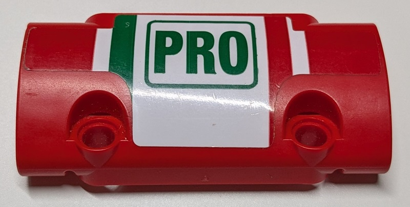 Technic, Panel Curved 7 x 3 with 2 Pin Holes through Panel Surface with 'PRO' and Green and Red Stripes on White Background Pattern (Sticker) - Set 42125