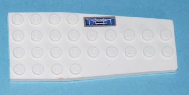 Wedge, Plate 4 x 9 without Stud Notches with Blue Target Screen Pattern Model Left Side (Sticker) - Set 7676