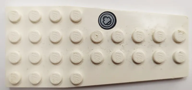 Wedge, Plate 4 x 9 without Stud Notches with Black and Light Bluish Gray Fuel Filler Cap Pattern Model Left Side (Sticker) - Set 2928