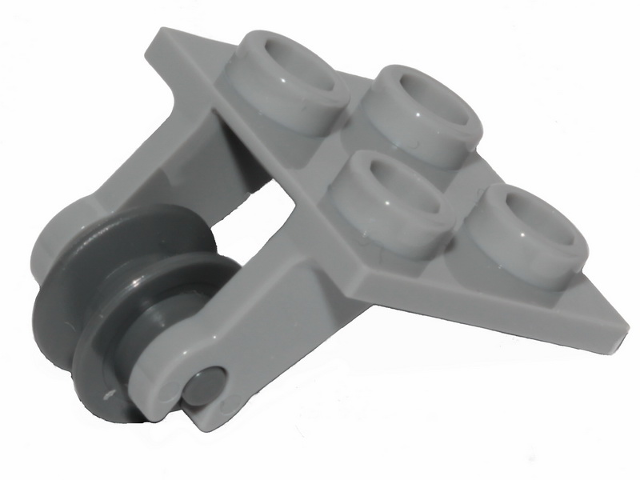 Plate, Modified 2 x 2 Thin with Plane Single Wheel Holder and Dark Bluish Gray Pulley Wheel (2415 / 3464)