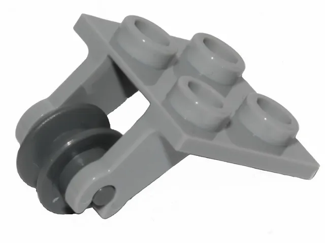 Plate, Modified 2 x 2 Thin with Plane Single Wheel Holder and Dark Bluish Gray Pulley Wheel (2415 / 3464)