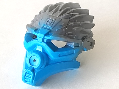 Bionicle Mask of Water (Unity) with Marbled Flat Silver Pattern