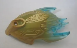 Bionicle Creature Head / Mask with Marbled Trans-Light Blue Pattern