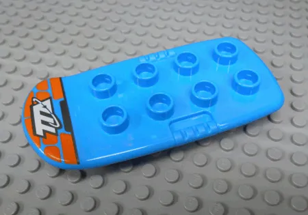 Duplo Utensil Blastboard / Hoverboard with White 'TTA' and Orange Rectangles Pattern