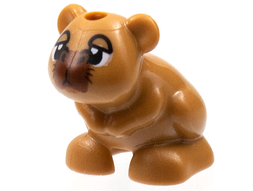 Hamster / Mouse, Friends Style with Black Eyes, Droopy Eyelids, and Reddish Brown Muzzle Pattern (Disney Chispi the Capybara)