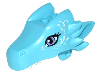 Dragon Head (Elves) Jaw Upper with Medium Lavender Eyes and White Swirls Pattern (Merina)