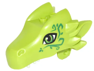 Dragon Head (Elves) Jaw Upper with Green Eyes and Swirls Pattern (Thorne)