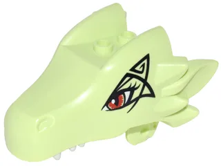 Dragon Head (Elves) Jaw Upper with Red Eyes and Black Pattern (Ashwing)