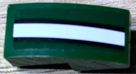 Slope, Curved, Inverted 2 x 1 x 2/3 with Black Lines and White Stripe Pattern Model Left Side (Sticker) - Set 75894