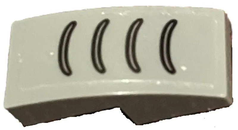 Slope, Curved, Inverted 2 x 1 x 2/3 with Black Grille Lines Pattern (Sticker) - Set 76190