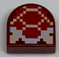 Tile, Round 1 x 1 Half Circle Extended with Pixelated Koopa Troopa Pattern