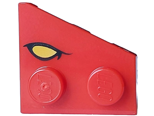 Wedge, Plate 2 x 2 Left with Yellow Eye with Black Eyelid Pattern (Dungeons & Dragons Red Dragon)