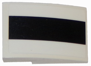 Slope, Curved 3 x 2 with Thick Black Stripe on White Background Pattern (Sticker) - Set 75874