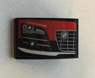 Slope, Curved 3 x 2 with 'quattro GmbH', Headlight and Front Bumper Pattern Model Right Side (Sticker) - Set 75873