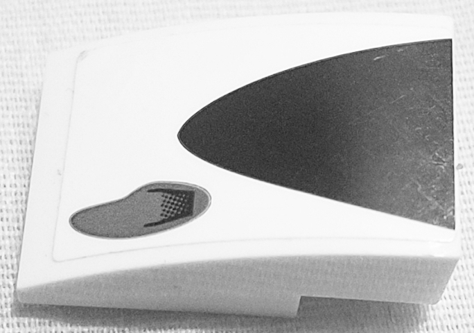 Slope, Curved 3 x 2 with Black Curled Art and Dark Bluish Gray Exhaust Port Pattern Model Right Side (Sticker) - Set 75887