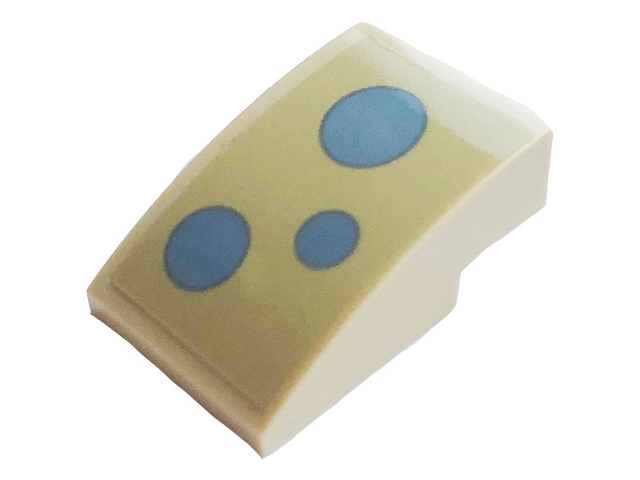 Slope, Curved 3 x 2 with Gray Polka Dots Pattern (Sticker) - Set 75937