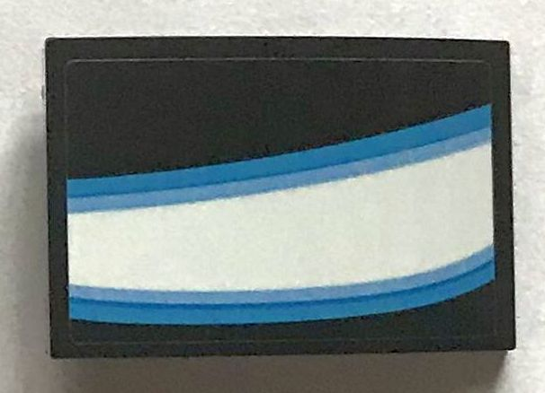 Slope, Curved 3 x 2 with White and Blue Curved Stripes Iron Man Eye Pattern Model Left Side (Sticker) - Set  76165