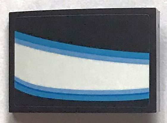 Slope, Curved 3 x 2 with White and Blue Curved Stripes Iron Man Eye Pattern Model Right Side (Sticker) - Set 76165